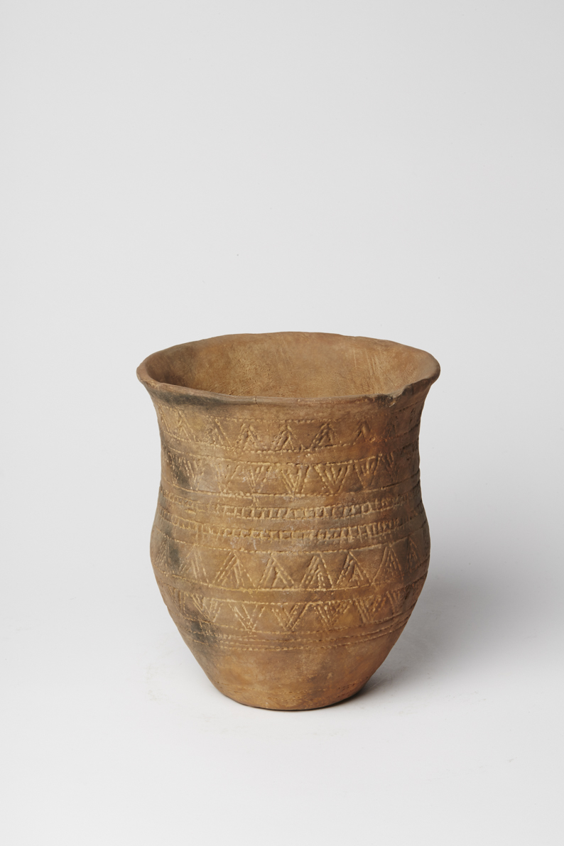 Bell beaker with Triangle Ornament and Bands of Dentil-Motif Pattern