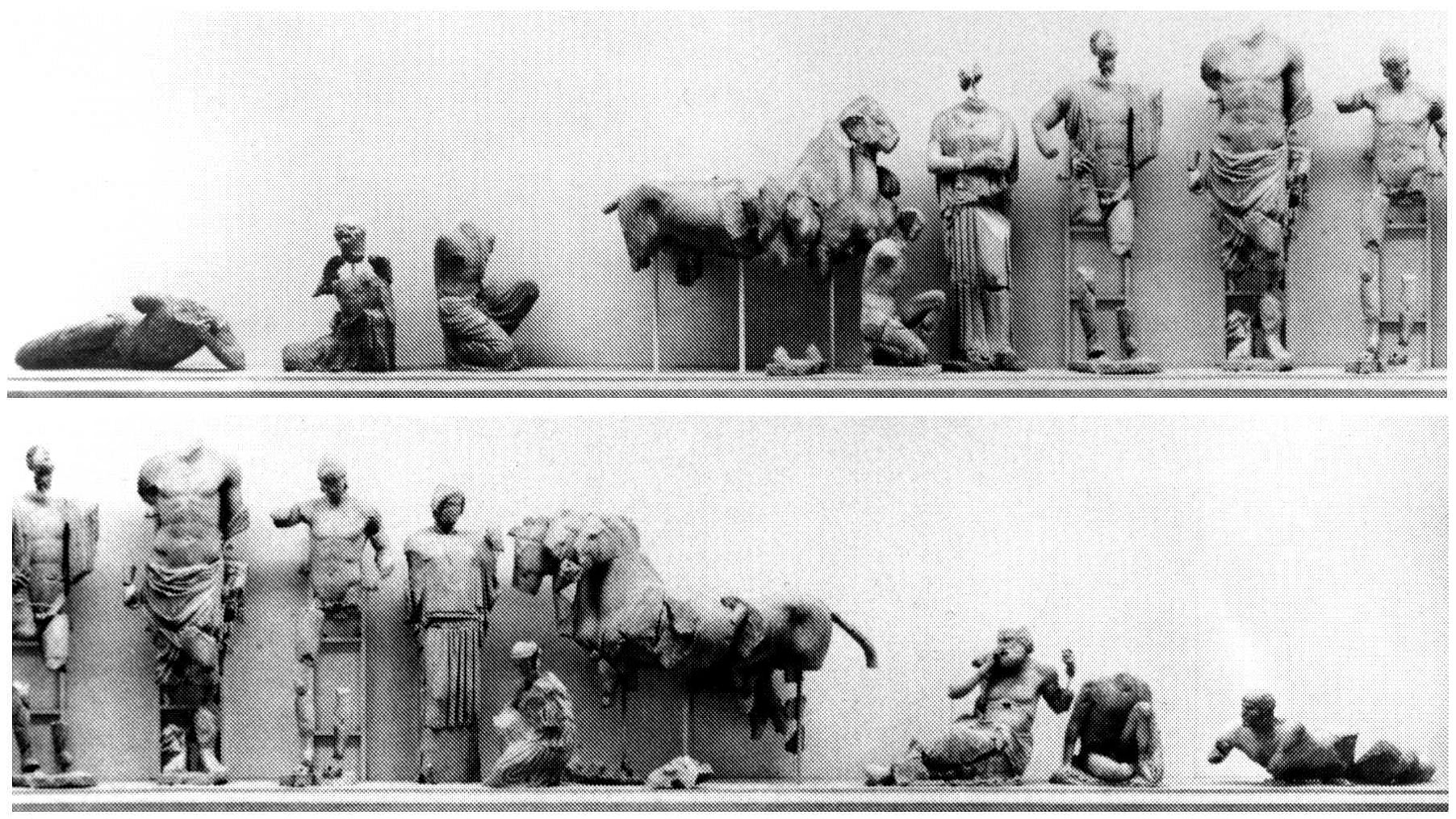 Modell des Ostgiebels des Zeustempels in Olympia