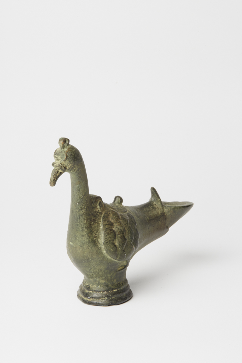 Lampe in Pfauenform
