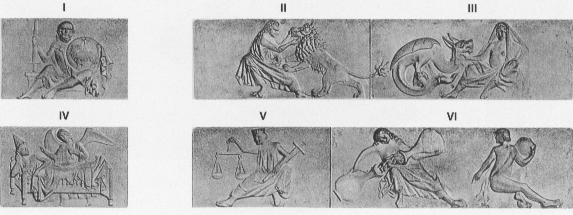 Six Panels From the Tomb of Pope Clement II