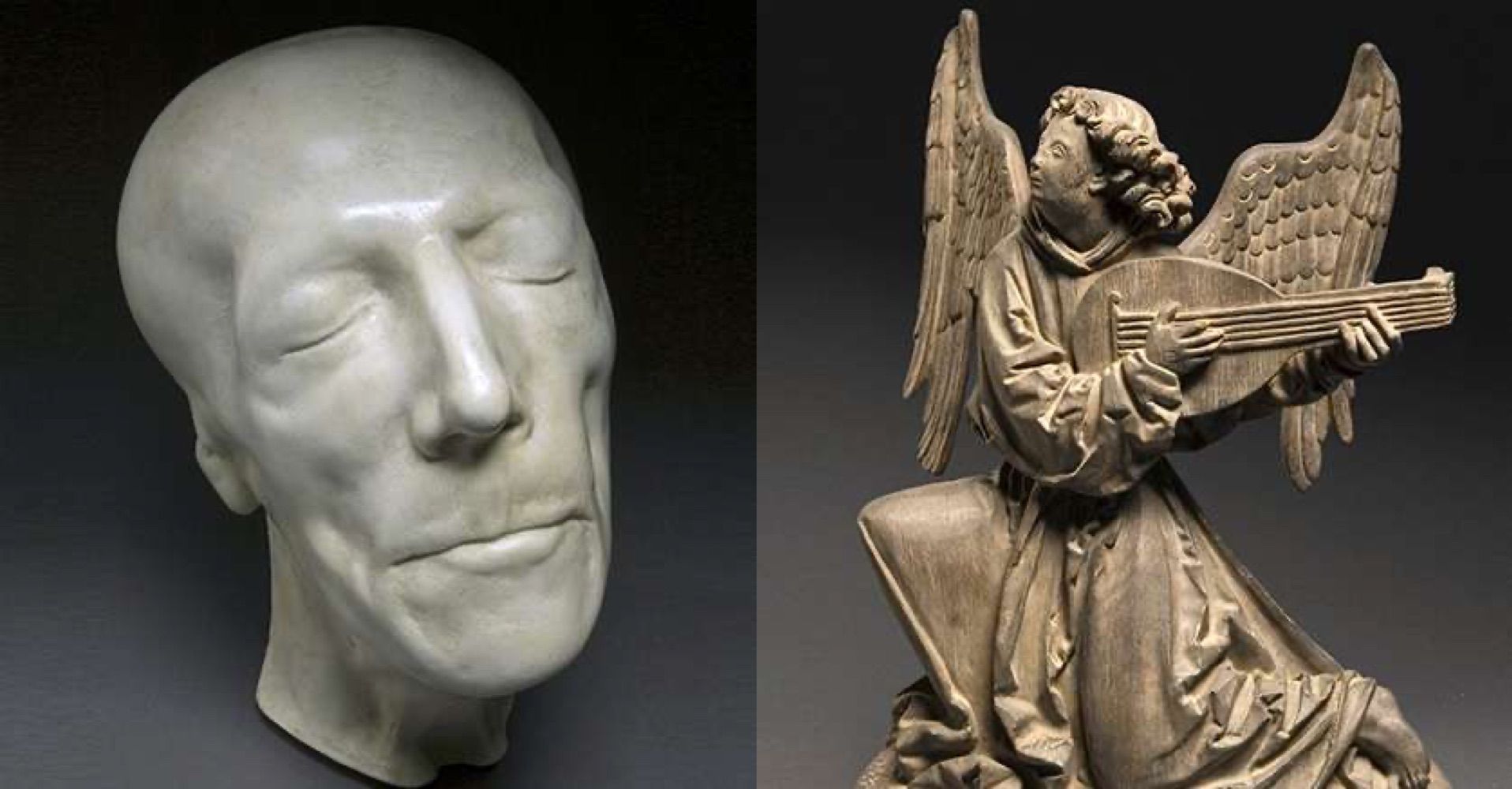 Friedrich II., Totenmaske und Engel mit Laute