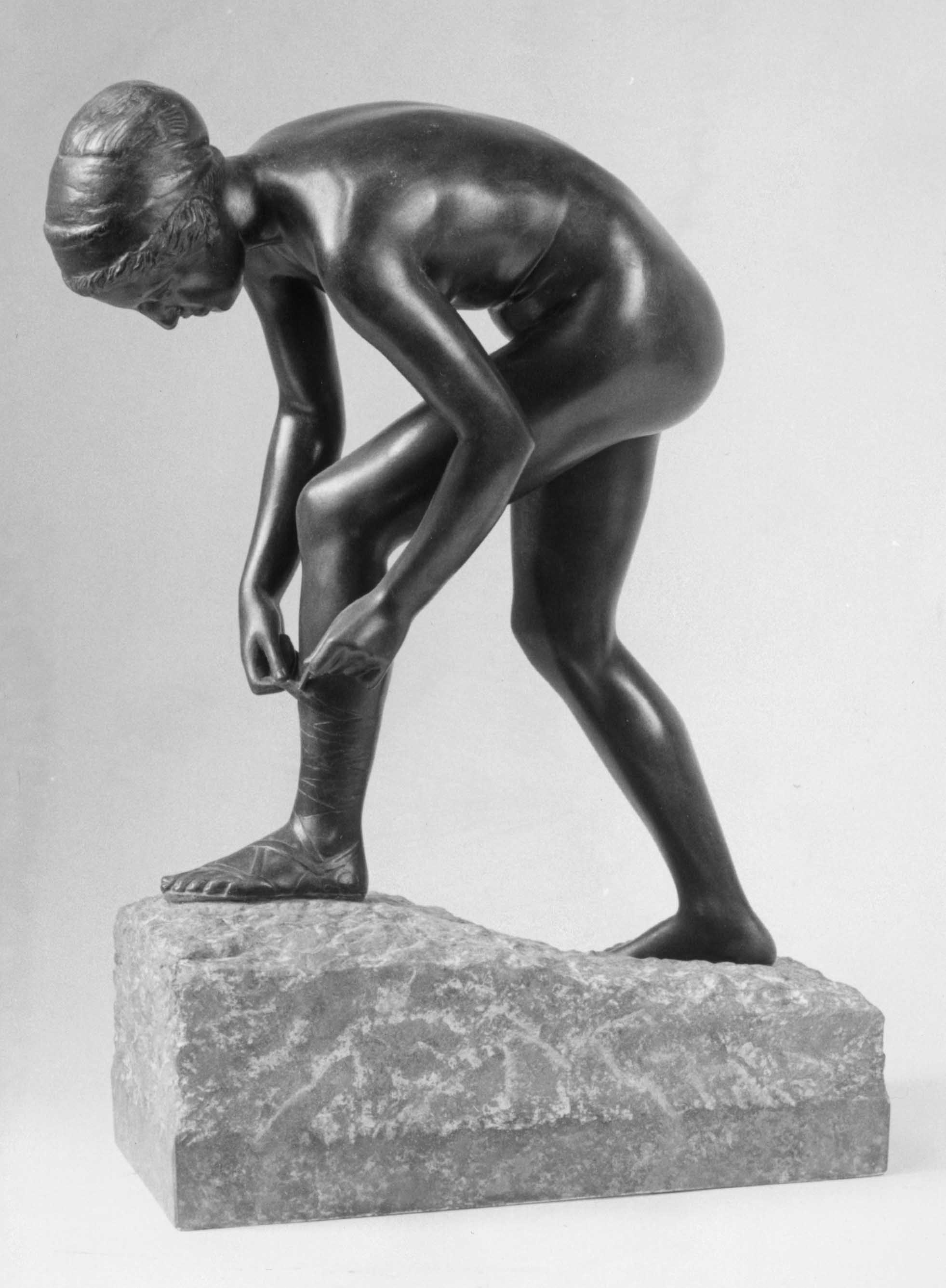 Woman Tying Her Sandals (Reduction)