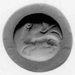 Liegender Löwe und Steinbock (Schmuckstein)