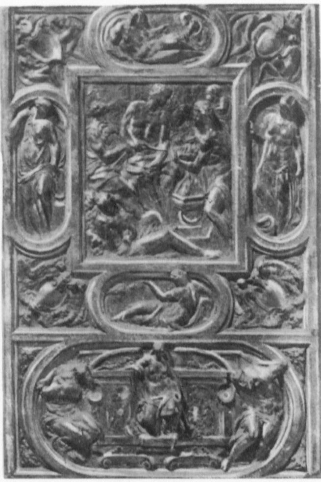 Tresortür mit Bücherverbrennung für Großherzog Cosimo I.