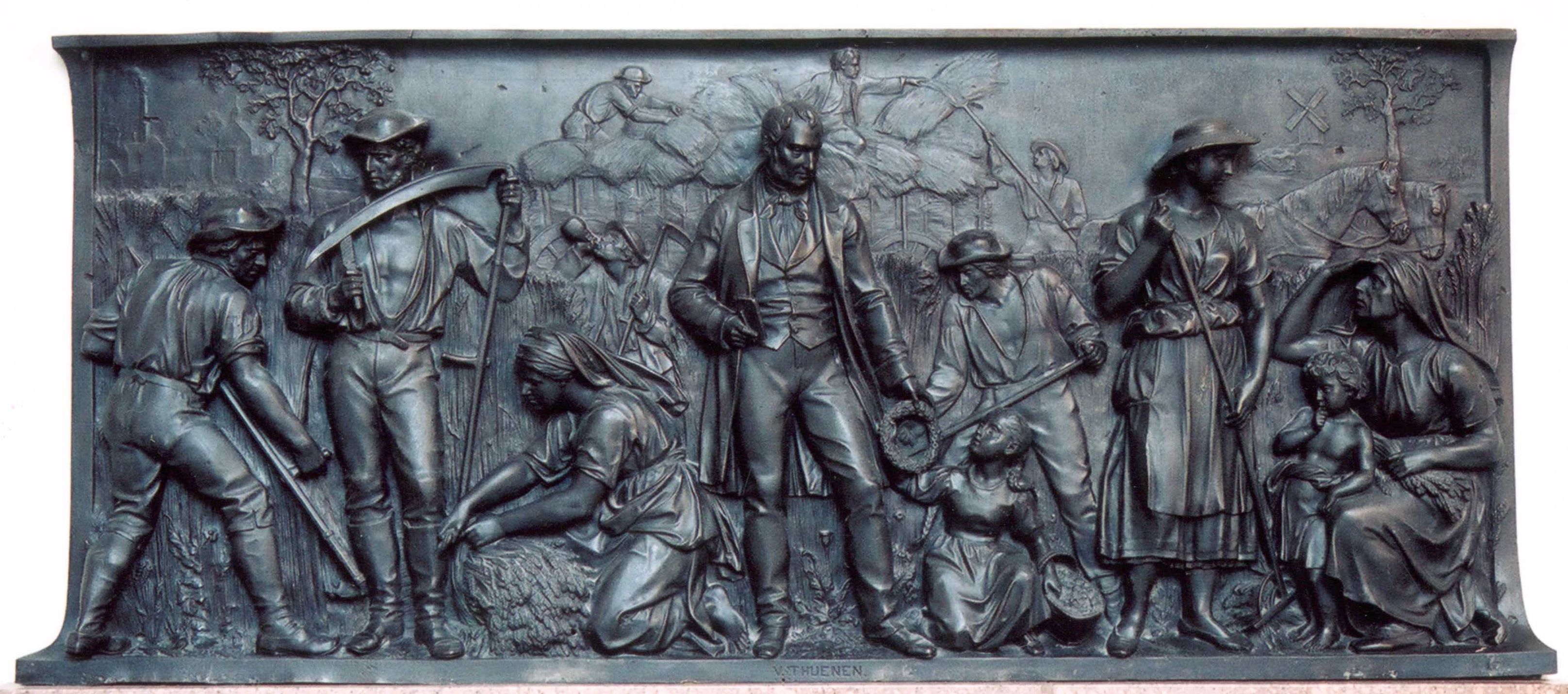 Thünen inmitten seiner Bauern, vom Denkmal Albrecht Thaer