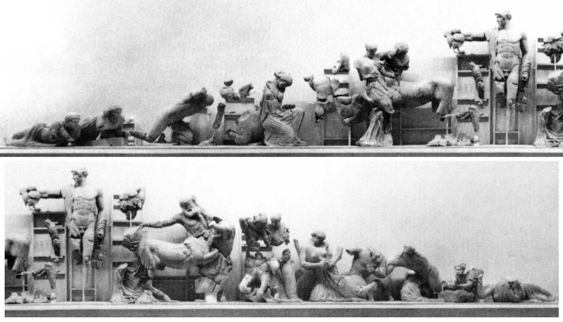 Model of the West Pediment (scaled down in size) – Temple of Zeus at Olympia