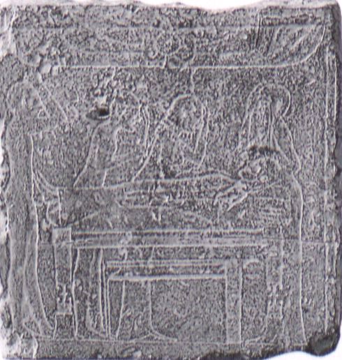 Aufbahrungsszene (Prothesis) eines Verstorbenen auf einer Kline