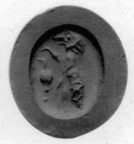 Dämon, Kanne tragend (Schmuckstein)